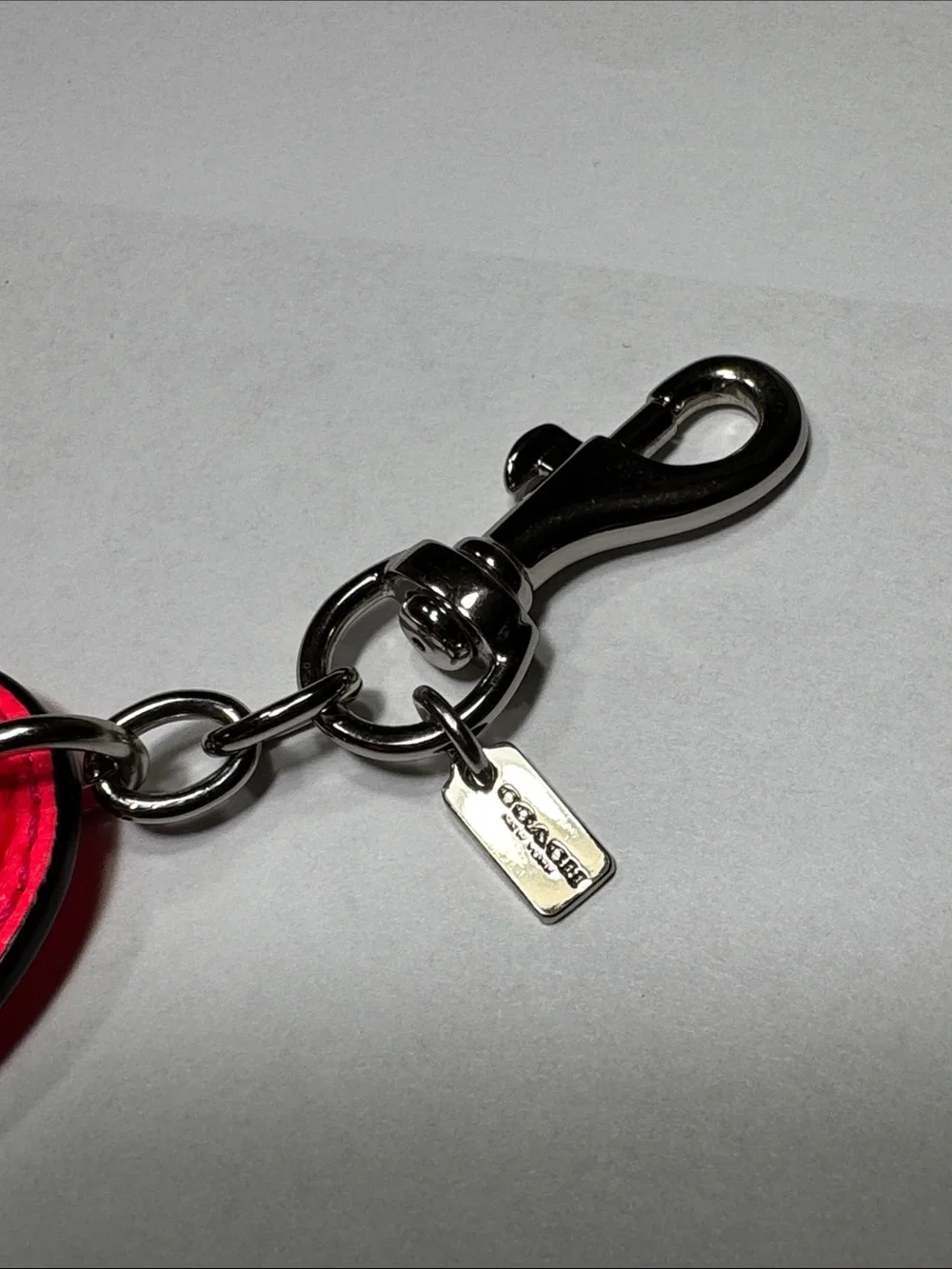 Rare Coach Badlands Leather Oval Bag Charm Key Fob
